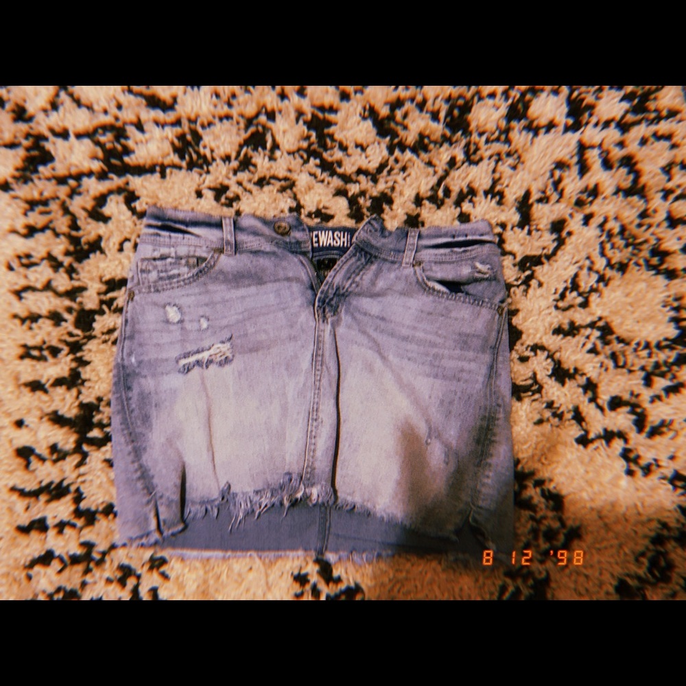 washed blue jean skirt